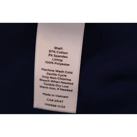 Talbots Navy & White‎ Floral Print High-Waisted Side Button Skirt Size 6 Petite - Picture 9 of 12